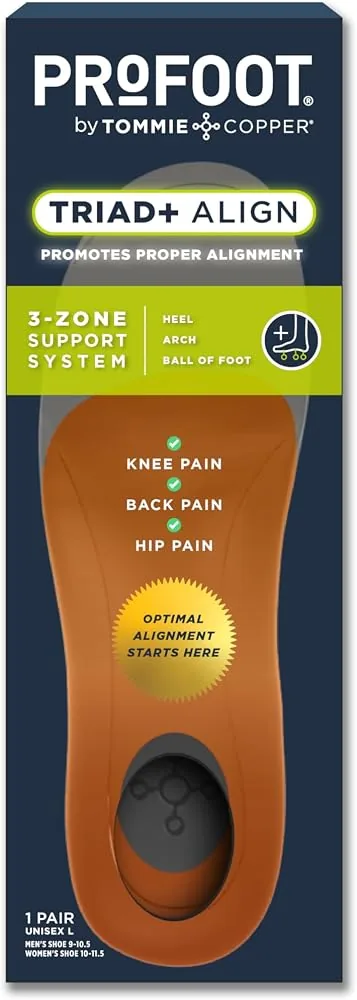 profoot triad plus align shoe insoles for men women 3 zone heelarchball support